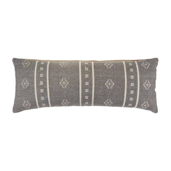 Lr Resources LR Resources PILLO04694FRO1230 Embroidered Throw Pillow; Frost Gray & Cream PILLO04694FRO1230
